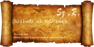 Szilvási Róbert névjegykártya