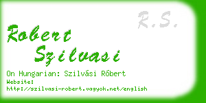 robert szilvasi business card