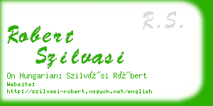 robert szilvasi business card